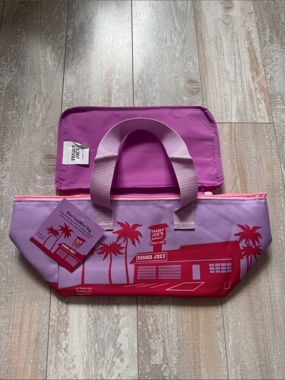 NWT Trader Joe's Purple & Pink Mini Insulated Bag